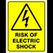 Sign risk of electric shock